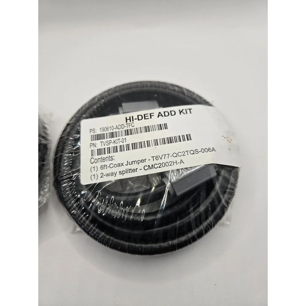 2 Pack Hi-Def Add Kit TVSP-KIT-01 Coax Jumper T6V77 2-Way Splitter CMC2002H-A
